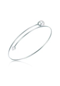 Luluandjane - Damen Armband aus Messing in Silber mit Glaskristall und Muschelkernperle - silber