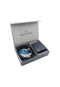 NAVIGARE® - Geldbörsen- und Gürtel-Set - Blu