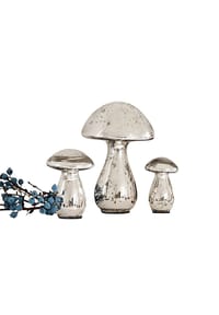 LOBERON - Deko-Pilze 3er Set Périgord antiksilber - antiksilber