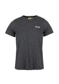 ROADSIGN® australia - Herren T-Shirt Trail meliertes Shirt mit Logo Detail, weiche Baumwollmischung, sportlicher Basic Stil für Alltag und Casual-Wear - schwarz