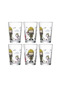 Ritzenhoff & Breker Kindergläser Feuerwehrmann Bernie 205 ml 6er Set bunt - FEUERWEHRMANN BERNIE - bunt