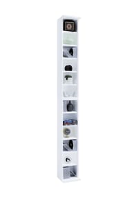 VCM. - Holzregal stehend | platzsparender CD Schrank für 204 CDs oder 72 DVDs | Maße: H. 180 x B. 21 x T. 20 cm | Elegantes DVD Regal stehend | Blu-Ray Regal | CD Regal - Bigol - Anthrazit / Honig-Eiche