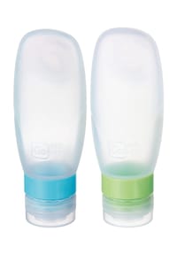 Go TRAVEL - Silikon-Flaschen-Set, mit Saugnapf - TRANSPARENT