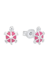amor - Kinder Ohrstecker "Schildkröte", 925er Silber - SILBER/ROSA