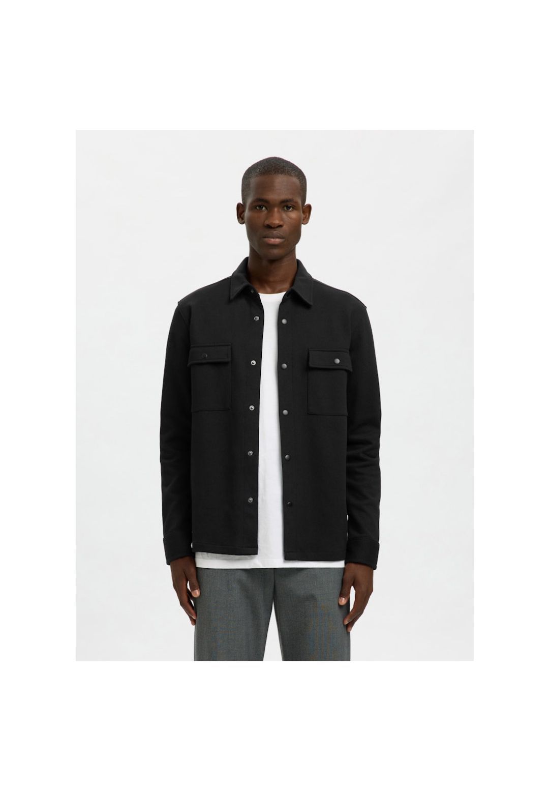 Selected Overshirt "Jackie", Regular Fit, Langarm, Kent-Kragen, FüR Herren, Schwarz, S