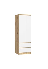 Akord - Kleiderschrank Star S60 mit 2 Türen, 2 Schubladen und 1 Einlegeboden - artisan-eiche