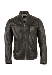 MADDOX - Herren Lederjacke Lammnappa schwarz - schwarz