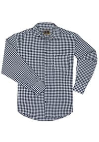 LAVECCHIA - Herren Langarmhemd HLA17 - Jeansblau-Weiß