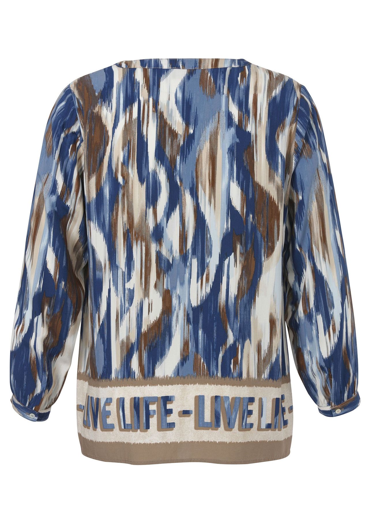 Via Appia -DUE- Bluse Mit Allover-Print In BlautöNen, Mehrfarbig, 54