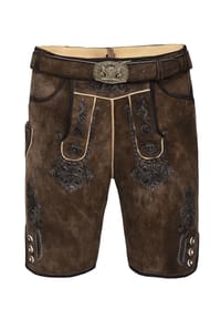 EDELNICE - Kurze Wildbock Lederhose Fabian - dunkelbraun