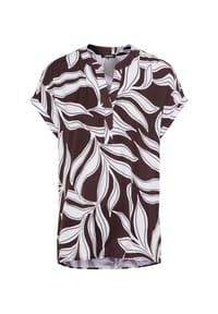 olsen - Shirtbluse, Split-Neck, für Damen - 60099 DARK BROWN