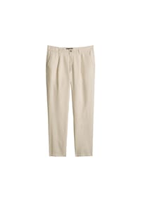 Marc O'Polo - Herren Hose - Osby Jogger Pleats, Chino, Leinen, Tapered, Länge 32 - Beige (Grey Silk)