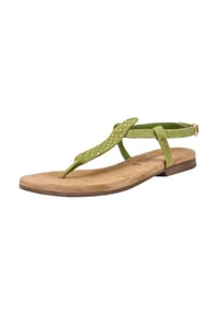 LAZAMANI - Veloursleder Zehensteg MINU T-STRAP - Grün