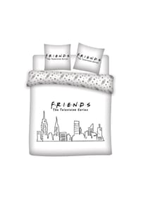 COFI - Friends Doppelbettwäsche Set – 1x Deckenbezug 240x220 cm & 2x - Weiß 240X220CM+2X63X63 CM