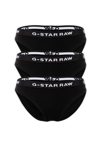 G-STAR RAW - Damen Slips, 3er Pack - Briefs, Cotton Stretch, einfarbig - Schwarz
