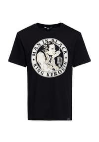 KING KEROSIN - Print-Shirt mit Frontprint Man In Black - rot