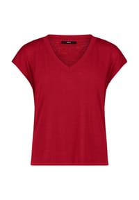 zero - Kurzarm-Shirt mit V-Ausschnitt - 5499 FIR GREEN