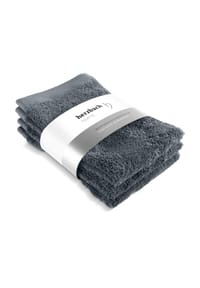 herzbach home Gästehandtücher Pura 30x50 cm 550g/m², Premium-Qualität, 100% Baumwolle, einfarbig - Herzbach_Pura - Anthrazit