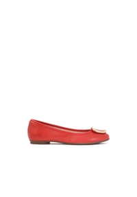 kazar - Rote Lederballerinas mit Metallakzenten - Rot