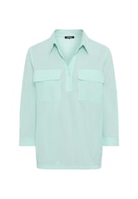 olsen - Bluse mit Streifen und offenem Kragen - Jade
