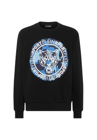 PLEIN SPORT - Sweatshirt CARBON TIGER - black/lightblue