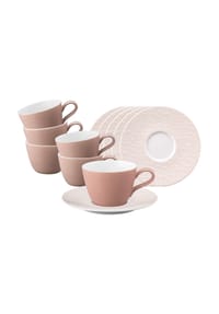 Seltmann Weiden Kaffeetassen mit Untertassen Life Fashion 240 ml 6er Set - LIFE - blau
