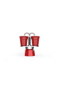 BIALETTI - Espressokocher-Set Mini 3-tlg. Express für 2 Tassen, Rot, 90 ml - Rot