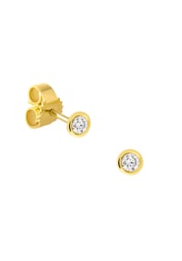 MONCARA - Damen Ohrstecker, 375er Gold, 2 Diamanten zus. ca. 0,15 Karat - Gelbgold