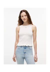 TOMMY Jeans - Top, breite Träger, für Damen - YBH WHITE