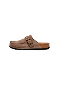 Scholl - Pantoletten, Veloursleder-Optik, für Damen - TAUPE