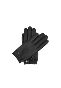kazar - Schwarze Damen Lederhandschuhe mit elastischer Stulpe - Schwarz