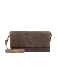 GREEN BURRY - Vintage Vintage Clutch Geldbörse RFID Schutz Leder 20 cm - brown