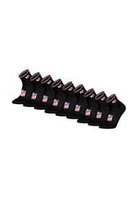 NFL - Unisex Quarter-Socken, 9er Pack - NFL Shield 9Pack Quarter Socks, Logo, Streifen, Baumwollmischung - Dunkelblau/Weiß/Rot