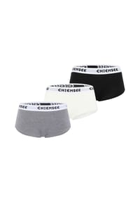 CHIEMSEE - Hipster-Panty im Dreierpack mit Logo-Bund - Black/Medium Grey