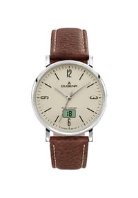 DUGENA MONDO - Funk-Armbanduhr für Herren - braun/beige