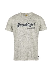 ROADSIGN® australia - Herren T-Shirt Dust Logo mit Roadsign Logo Print, weiche Baumwollmischung, sportlich moderner Freizeit-Look für Alltag und Sommer - beige