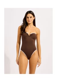 SEAFOLLY - Badeanzug Beach Bound, Bandeau, für Damen - DARK CHOCOLATE