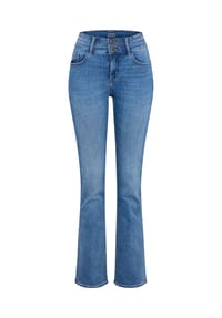 PADDOCK'S® - Slim Fit Bootcut Jeans mit Komfort Stretch JANE - mid. blue used moustache