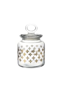 Paşabahçe - Pasabahce Stardust Vorratsglas mit Deckel & Sternmotiv - 1,085 L - Transparent 18 x 11 cm