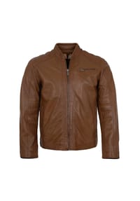 JILANI - Herren Lederjacke Lammnappa cognac - cognac