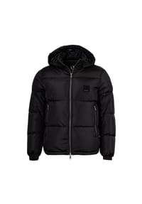 ARMANI EXCHANGE - Herren Daunenjacke - Steppjacke mit Kapuze, Reißverschluss, Echte Daunen, Warm Gefüttert - Schwarz
