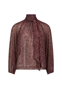 zero - Schluppenbluse mit Print. - Grey/Brown