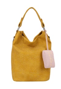 Fritzi aus Preußen - Schultertasche Ella Hobo mit tollem Anhänger und kerniger Materialstruktur - White Sand