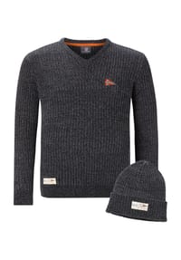 JAN VANDERSTORM - Pullover mit Mütze RONAI - dunkelgrau
