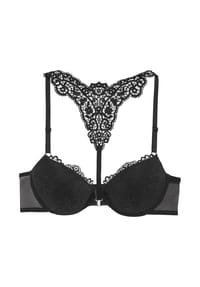 LASCANA - Melissa Push-up-BH, D-Cup, Häkelspitze, für Damen - SCHWARZ