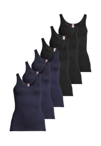 -con-ta- - Unterhemd / Top 6er Pack Modal - Blau / beige