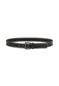 collezione alessandro® - Ledergürtel Ozzy aus echtem Leder mit Metallkette - schwarz