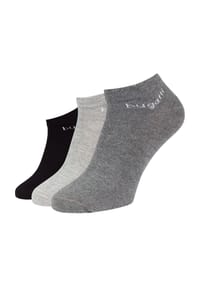 bugatti - Sneakersocken, 3er-Pack, Marken-Schriftzug, für Herren - 101 SCHWARZ/ ANTHRA