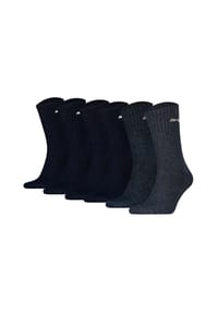 PUMA® - Unisex Sportsocken, 6er Pack - Tennissocken, Crew Sport Socken, einfarbig (2x 3 Paar) - Blau-Mix
