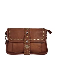 Samantha Look - Handtasche Echt Leder, Made In Italy - cognac